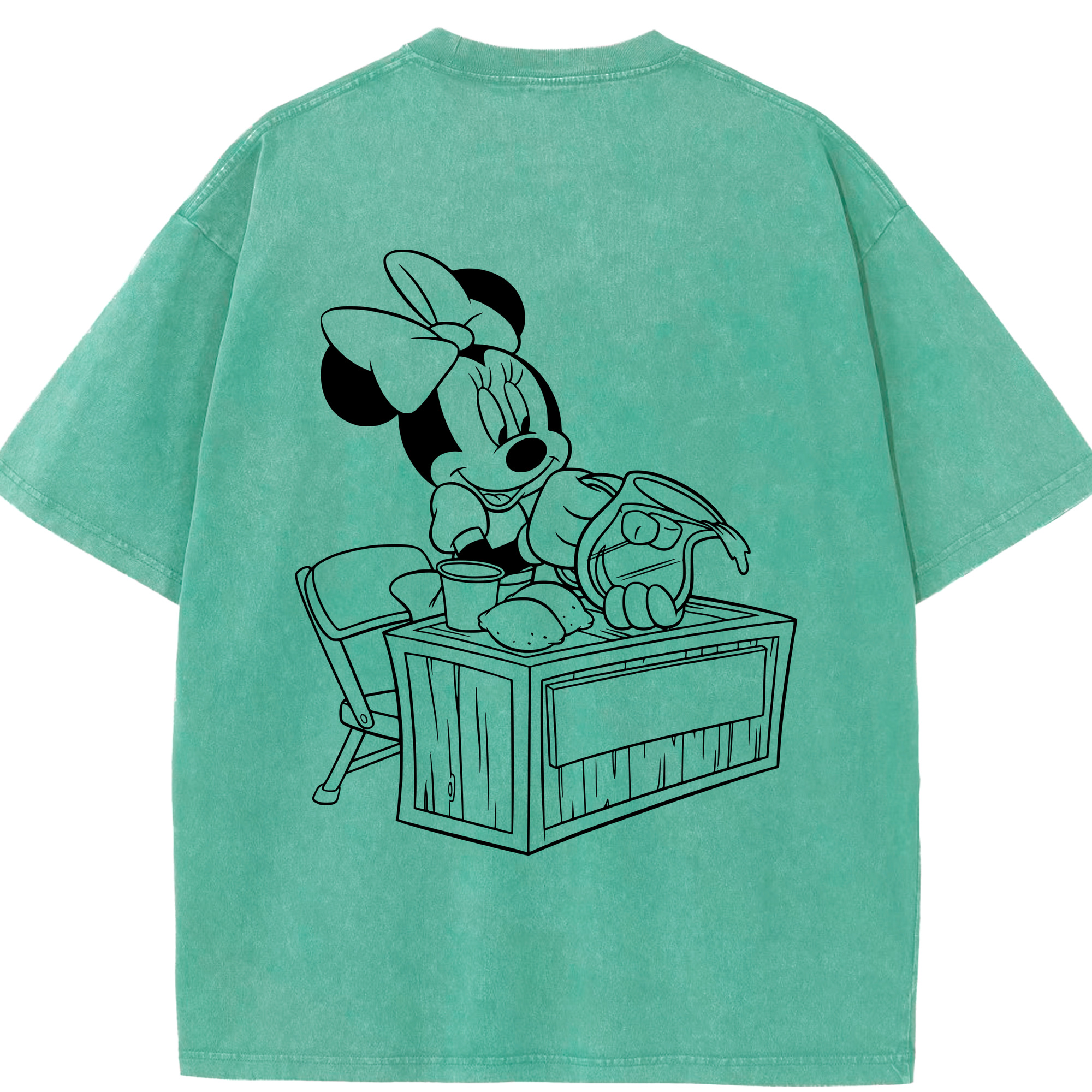 （画像用） ミッキーマウス Mickey Mouse 綿100% ヴィンテージ風 半袖Tシャツ（背面プリント）